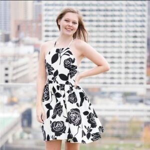 NWT Romeo & Juliet $174 Couture Black and White Halter Sundress Size S